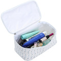 Lightweight White Pattern Tote Zippered Cosmetic Bag